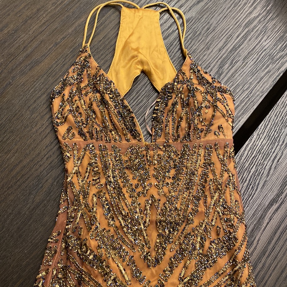 Nicole Miller Drop Dead Gold Gorgeous Gown